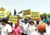 ਆਮ ਆਦਮੀ ਪਾਰਟੀ ਵੱਲੋਂ ਧੂਰੀ ਵਿਖੇ ਹਰਿਆਣਾ ਦੇ ਮੁੱਖ ਮੰਤਰੀ ਨਾਇਬ ਸਿੰਘ ਸੈਣੀ ਦਾ ਜ਼ੋਰਦਾਰ ਵਿਰੋਧ