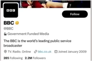 ਟਵਿੱਟਰ ਲੇਬਲ BBC, ਇੱਕ ਨਵੇਂ ਨਾਮ ਨਾਲ