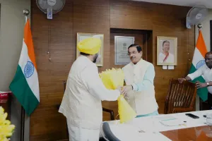 CM ਮਾਨ ਨੇ ਕੇਂਦਰੀ ਮੰਤਰੀ ਪ੍ਰਹਲਾਦ ਜੋਸ਼ੀ ਨਾਲ ਕੀਤੀ ਮੁਲਾਕਾਤ