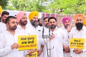 1984 ਦੇ ਸਿੱਖ ਵਿਰੋਧੀ ਦੰਗਿਆਂ ਦੇ ਦੋਸ਼ੀ ਸੱਜਣ ਕੁਮਾਰ ਨੂੰ ਸ਼ਰਧਾਂਜਲੀ ਦੇਣ ਵਾਲੇ ਭਾਜਪਾ ਆਗੂਆਂ ਖ਼ਿਲਾਫ਼ ਆਮ ਆਦਮੀ ਪਾਰਟੀ ਦਾ ਪੂਰੇ ਪੰਜਾਬ ਵਿੱਚ ਪ੍ਰਦਰਸ਼ਨ