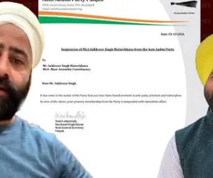 ਆਪ ਨੇ ਪਾਰਟੀ ਵਿਰੋਧੀ ਸਰਗਰਮੀਆਂ ਕਾਰਨ ਮੌੜ ਤੋਂ ਵਿਧਾਇਕ ਸੁਖਵੀਰ ਸਿੰਘ ਮਾਇਸਰਖਾਨਾ ਨੂੰ ਮੁਢਲੀ ਮੈਂਬਰਸ਼ਿਪ ਤੋਂ ਕੀਤਾ ਮੁਅੱਤਲ