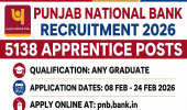PNB ਭਰਤੀ 2026: ਪੰਜਾਬ ਨੈਸ਼ਨਲ ਬੈਂਕ 'ਚ 5138 ਅਸਾਮੀਆਂ ਲਈ ਬੰਪਰ ਭਰਤੀ; ਗ੍ਰੈਜੂਏਟ ਪਾਸ ਤੁਰੰਤ ਕਰਨ ਅਪਲਾਈ