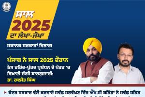ਪੰਜਾਬ ਨੇ ਸਾਲ 2025 ਦੌਰਾਨ ਠੋਸ ਰਹਿੰਦ-ਖੂੰਹਦ ਪ੍ਰਬੰਧਨ ਦੇ ਖੇਤਰ ‘ਚ ਵਿਖਾਈ ਚੰਗੀ ਕਾਰਗੁਜ਼ਾਰੀ: ਡਾ. ਰਵਜੋਤ ਸਿੰਘ