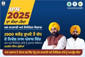 2900 ਕਰੋੜ ਰੁਪਏ ਤੋਂ ਵੱਧ ਦੇ ਨਿਵੇਸ਼ ਨਾਲ ਪੰਜਾਬ ਵਿੱਚ ਜਲ ਅਤੇ ਸੈਨੀਟੇਸ਼ਨ ਢਾਂਚੇ ਨੂੰ ਹੁਲਾਰਾ ਮਿਲਿਆ: ਹਰਦੀਪ ਸਿੰਘ ਮੁੰਡੀਆਂ