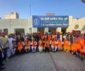 ਮੁੱਖ ਮੰਤਰੀ ਦੇ ਓ.ਐਸ.ਡੀ. ਸੁਖਵੀਰ ਸਿੰਘ, ਚੇਅਰਮੈਨ ਦਲਵੀਰ ਸਿੰਘ ਢਿੱਲੋਂ ਤੇ ਰਾਜਵੰਤ ਸਿੰਘ ਘੁੱਲੀ ਨੇ ਧੂਰੀ ਹਲਕੇ ਦੇ ਜੇਤੂ ਉਮੀਦਵਾਰਾਂ ਦਾ ਕੀਤਾ ਸਨਮਾਨ