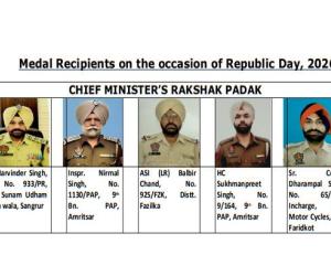 5 ਪੁਲਿਸ ਕਰਮਚਾਰੀਆਂ/ਅਧਿਕਾਰੀਆਂ ਨੂੰ ਮੁੱਖ ਮੰਤਰੀ ਰਕਸ਼ਕ ਪਦਕ ਪੁਰਸਕਾਰ ਨਾਲ ਕੀਤਾ ਜਾਵੇਗਾ ਸਨਮਾਨਿਤ