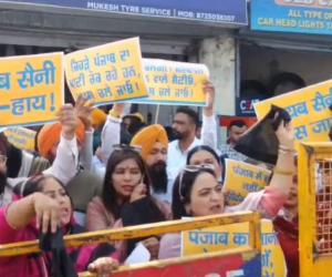 ਲੁਧਿਆਣਾ 'ਚ ਹਰਿਆਣਾ ਦੇ ਮੁੱਖ ਮੰਤਰੀ ਸੈਣੀ ਦਾ ਕਾਲੇ ਝੰਡਿਆਂ ਨਾਲ ਸਵਾਗਤ: 'ਆਪ' ਨੇ ਭਾਜਪਾ ਨੂੰ ਦੱਸਿਆ 'ਪੰਜਾਬ ਵਿਰੋਧੀ'